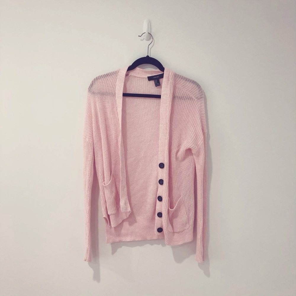 forever 21 pastel pink cardigan (size m)